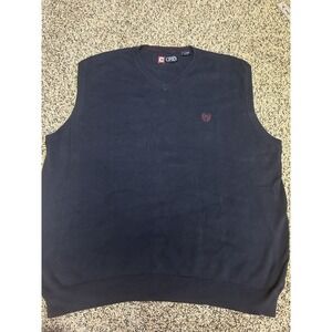 Chaps Sweater Vest Navy Blue - Men's XL - Golf Preppy Pullover‎